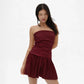 Strapless Linen Top in Berry