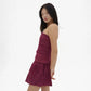 Pleated Linen Skirt in Berry