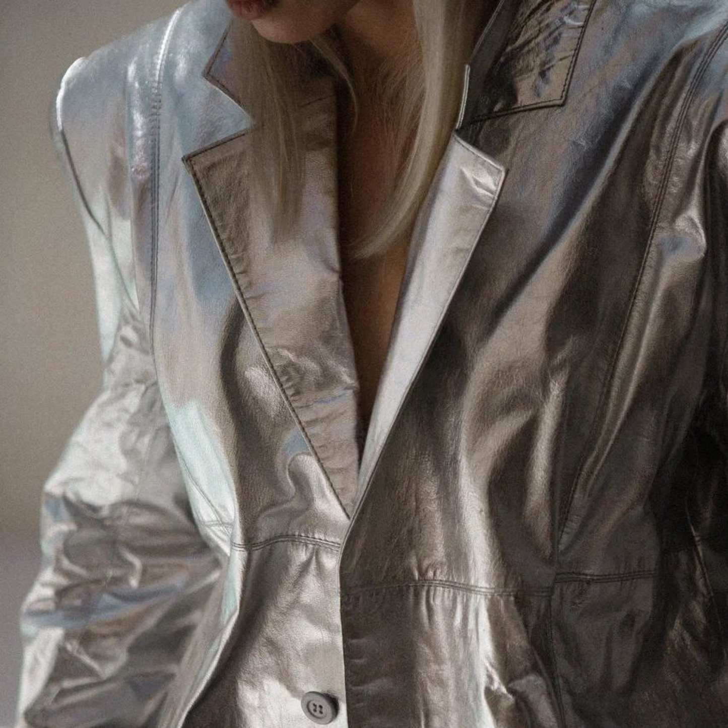 Leather silver jacket