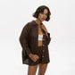 Blooming Linen Shorts in Brown