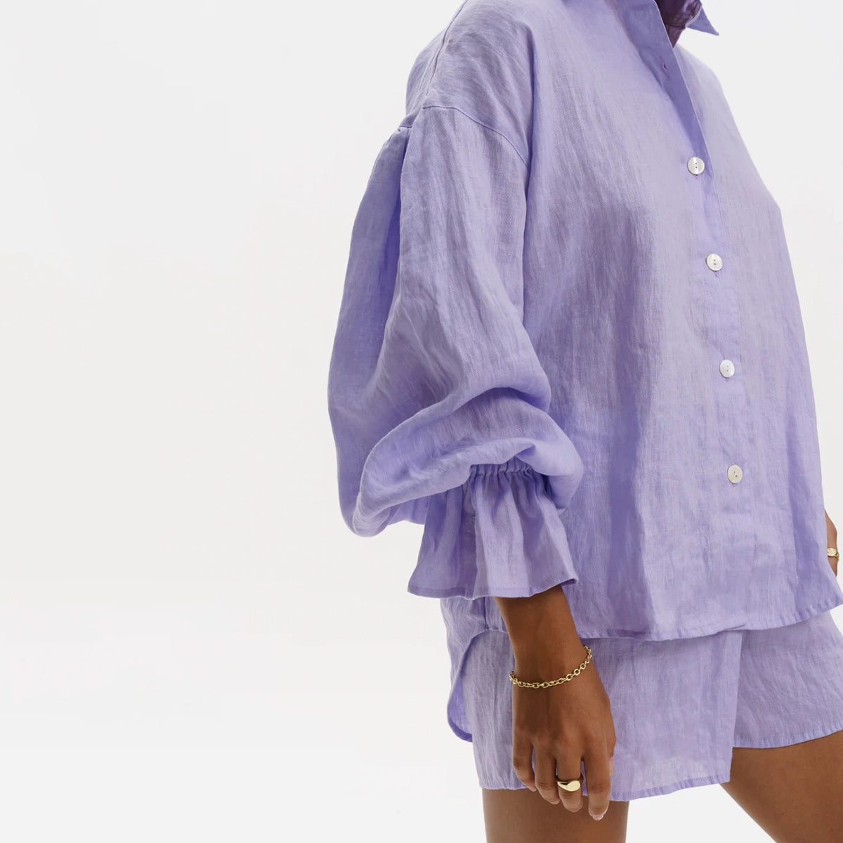 Parisian Linen Shirt in Lavender