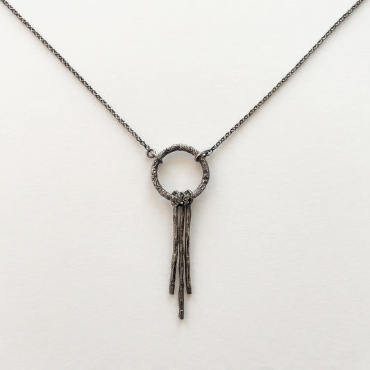 3STEAM & CIRCLE PENDANT NECKLACE