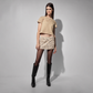 ZIPPER MINI SKIRT IN BEIGE