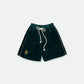 SILK VELVET TRACK SHORT OLIVE