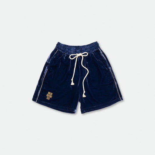 SILK VELVET TRACK SHORT BLUE
