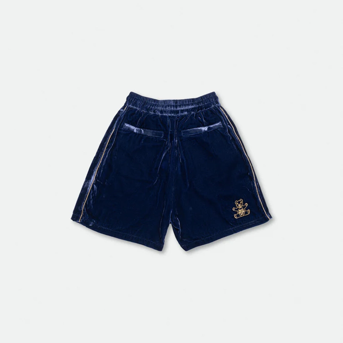 SILK VELVET TRACK SHORT BLUE