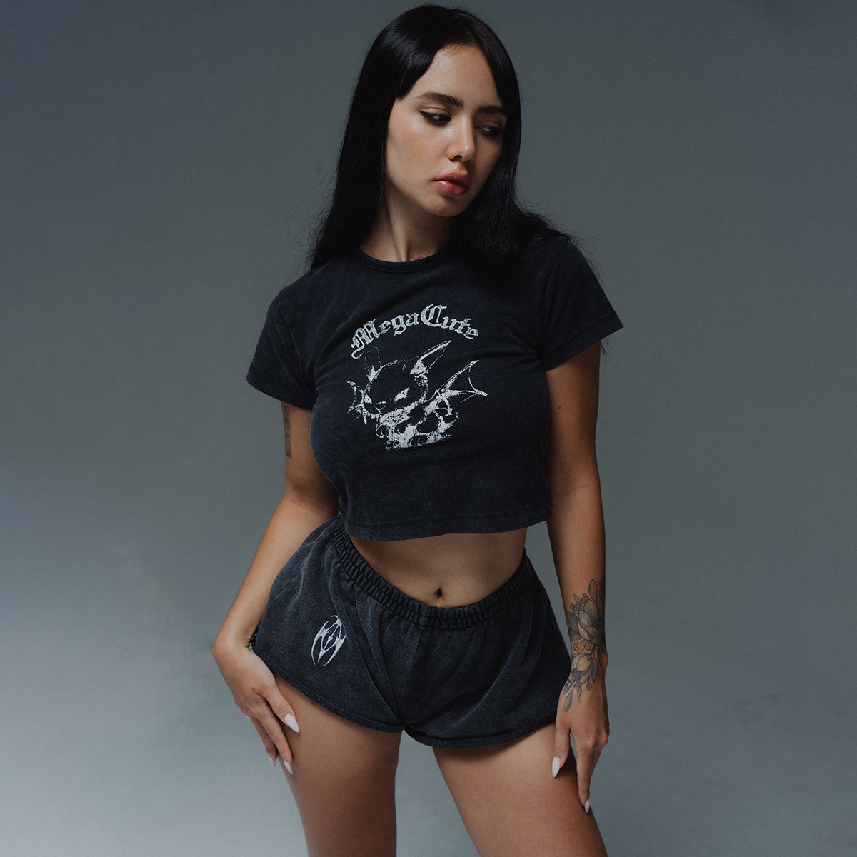 Mini Short Women Grey Stone