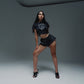 Mini Short Women Grey Stone