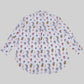 LINEN SHIRT WITH PRINT “BASIC” WHITE
