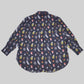 LINEN SHIRT WITH PRINT “BASIC” BLACK