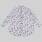 LINEN SHIRT WITH PRINT “BASIC” WHITE