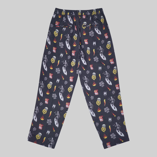 LINEN PANTS BBH SIGNATURE PRINT BLACK
