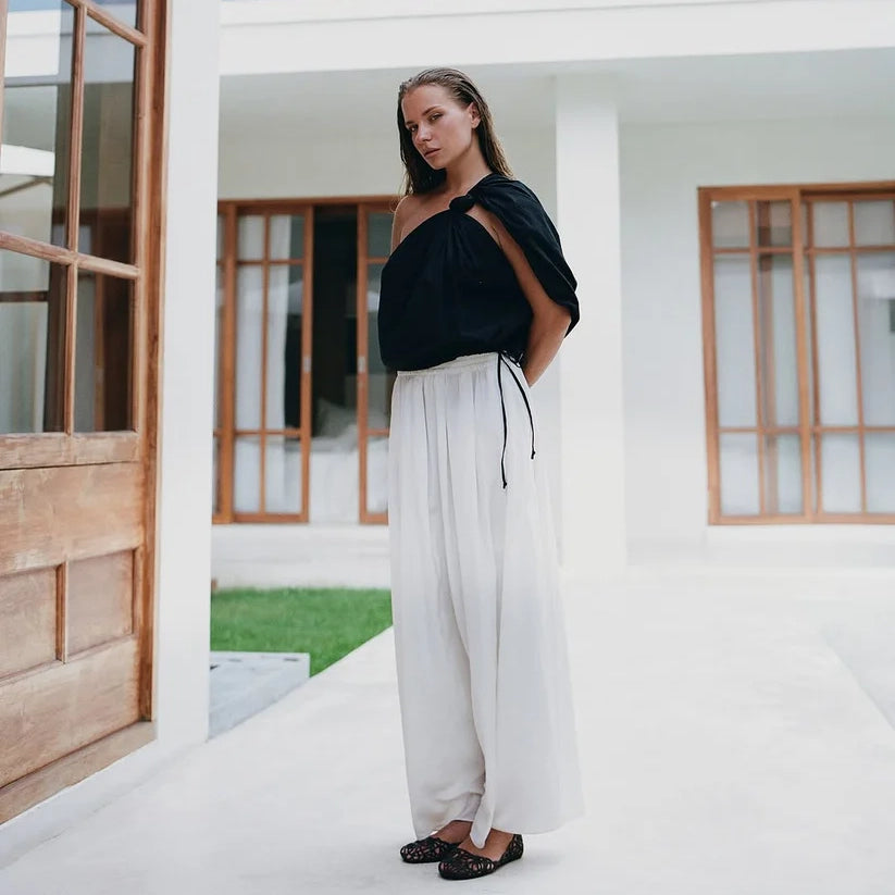 POPLIN TOP IN BLACK