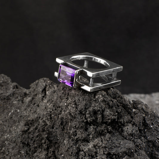"Amethyst Double Square" ring