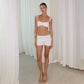 Textured White Shorts
