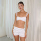 Textured White Shorts