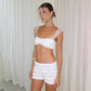 Textured White Shorts