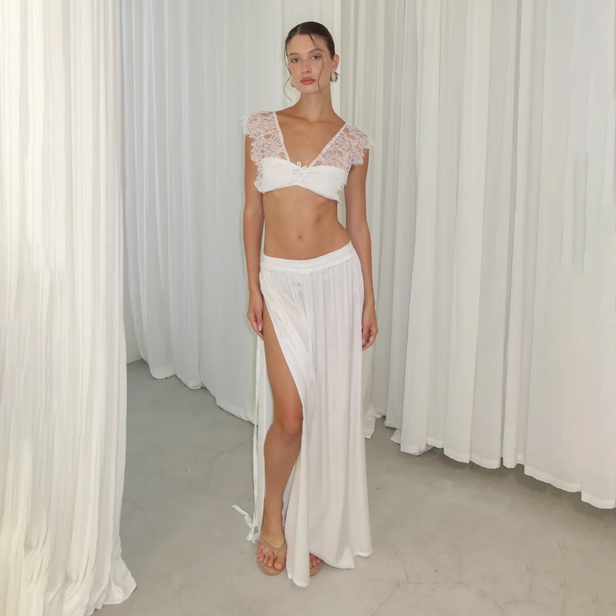 Silk Slit Pants