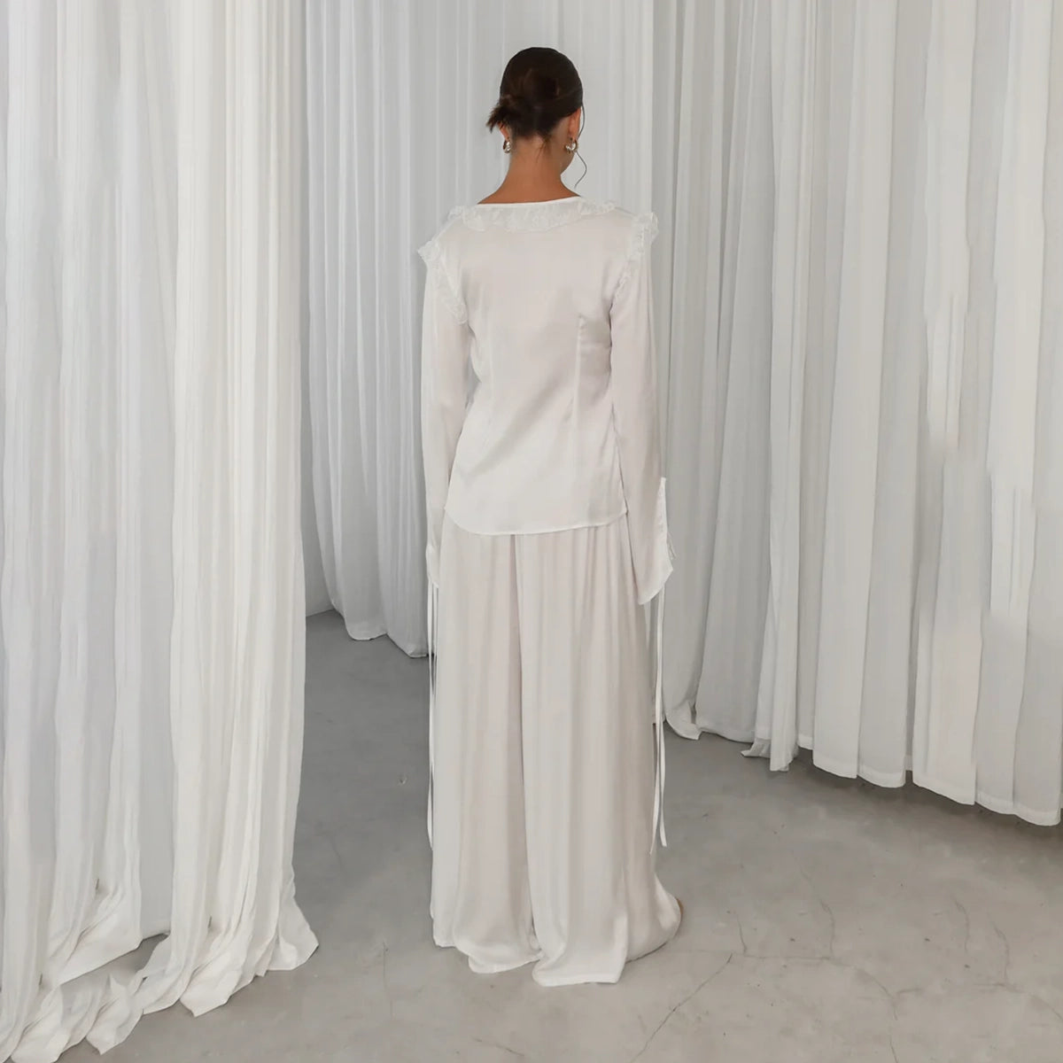 Silk Slit Pants