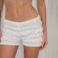 Textured White Shorts