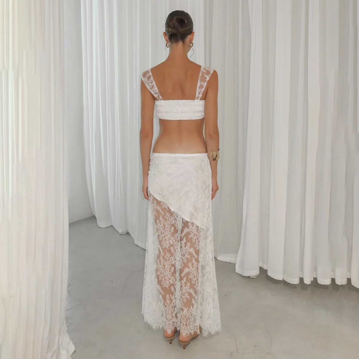 Lace White Maxi Skirt