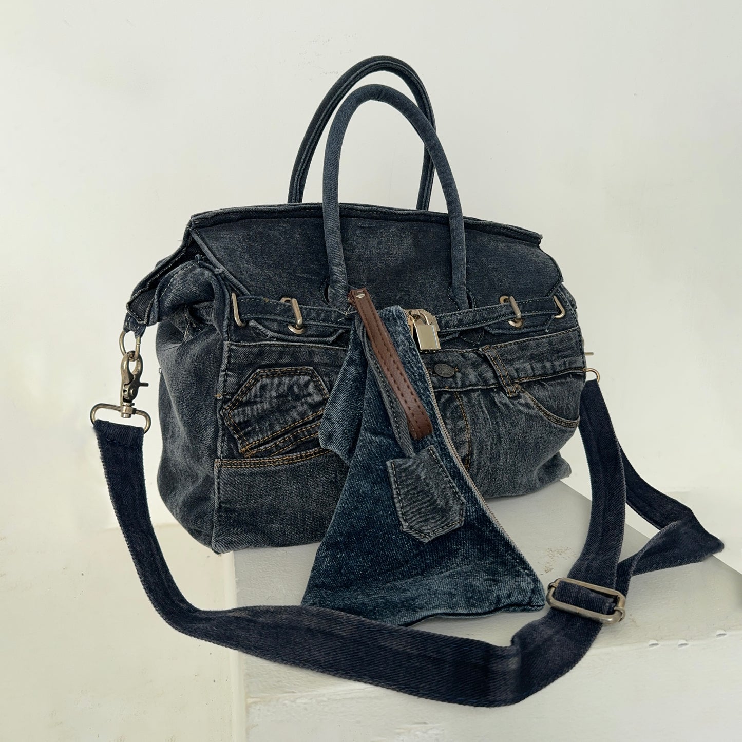 Vintage denim bag M