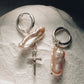 Earrings Rose Pearl Sword