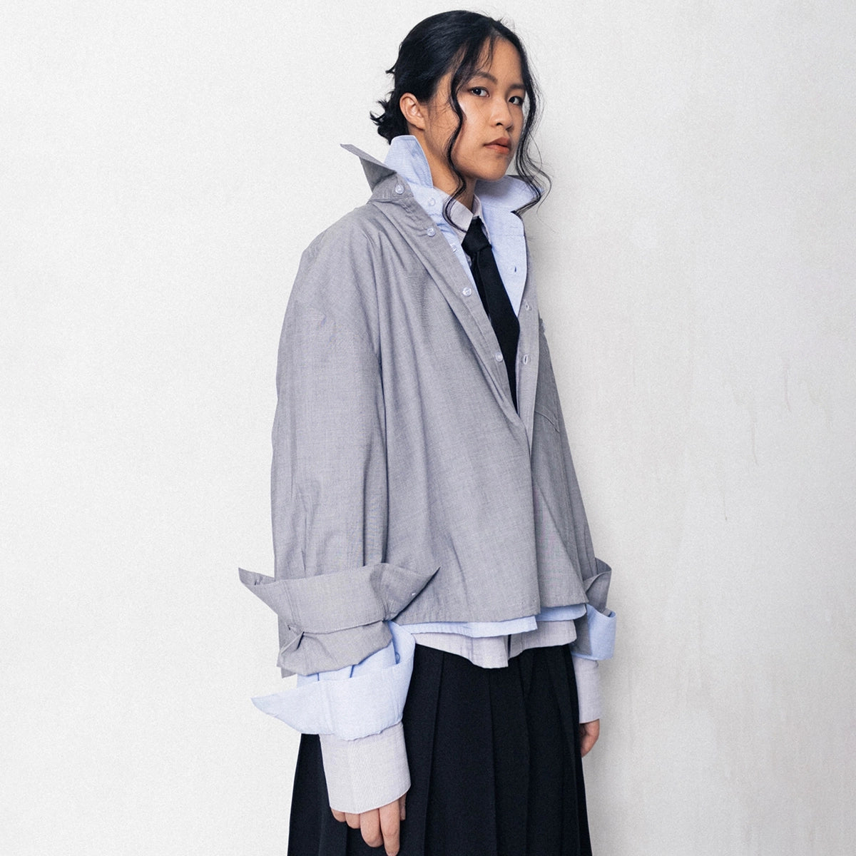 CUBICAL BOXY SHIRT LIGHT BLUE