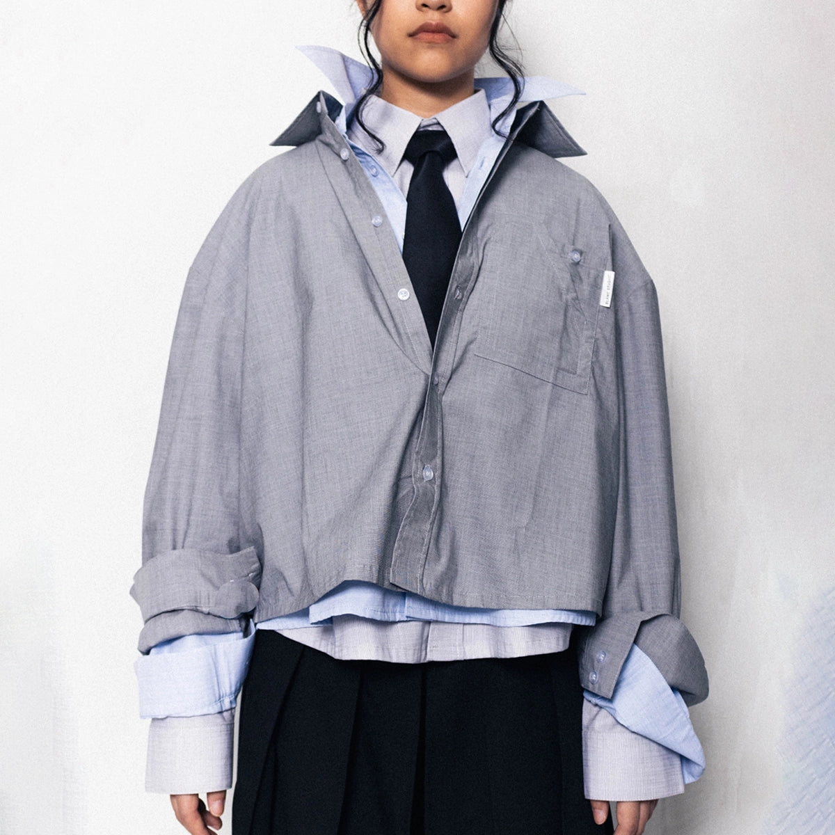CUBICAL BOXY SHIRT LIGHT BLUE