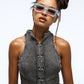 Blue Rectangle Sunglasses