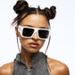 White Rectangle Sunglasses