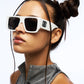 White Rectangle Sunglasses