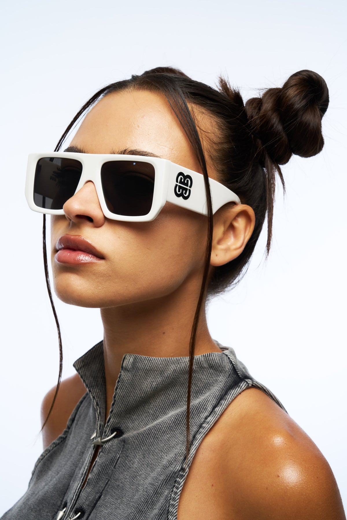 White Rectangle Sunglasses