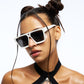 White Geometric Sunglasses