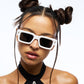 White Retro Sunglasses