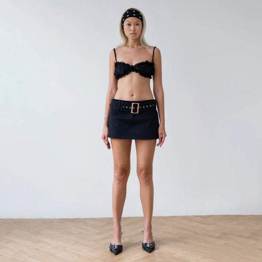 Black Cotton Skort