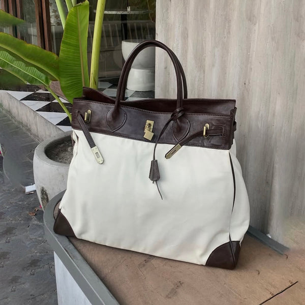 Weekender canvas brown bag – Curated Indonesia