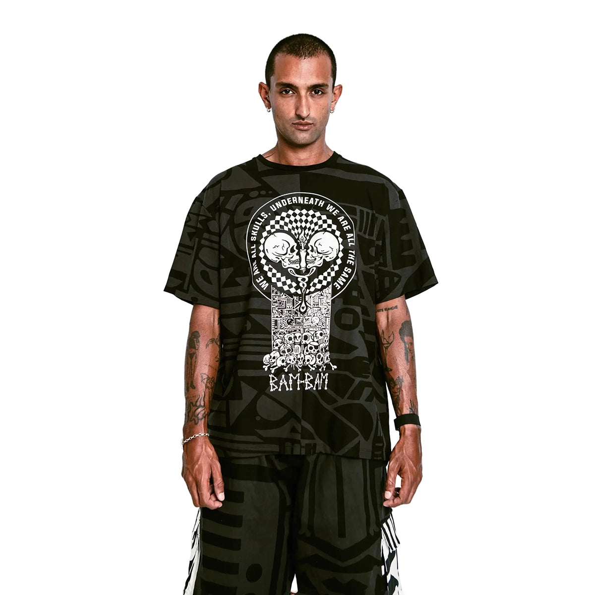 ONE LOVE CHARCOAL & BLACK OVERSIZED TEE