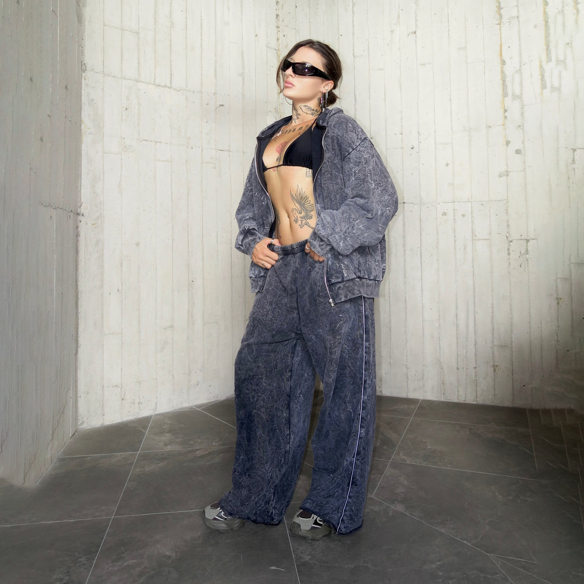 SWEAT PANTS GREY WASHED