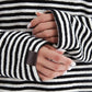 Soft body vest with black and white stripes