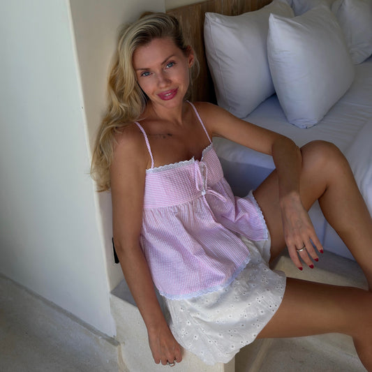 LANA TOP PINK STRIPE