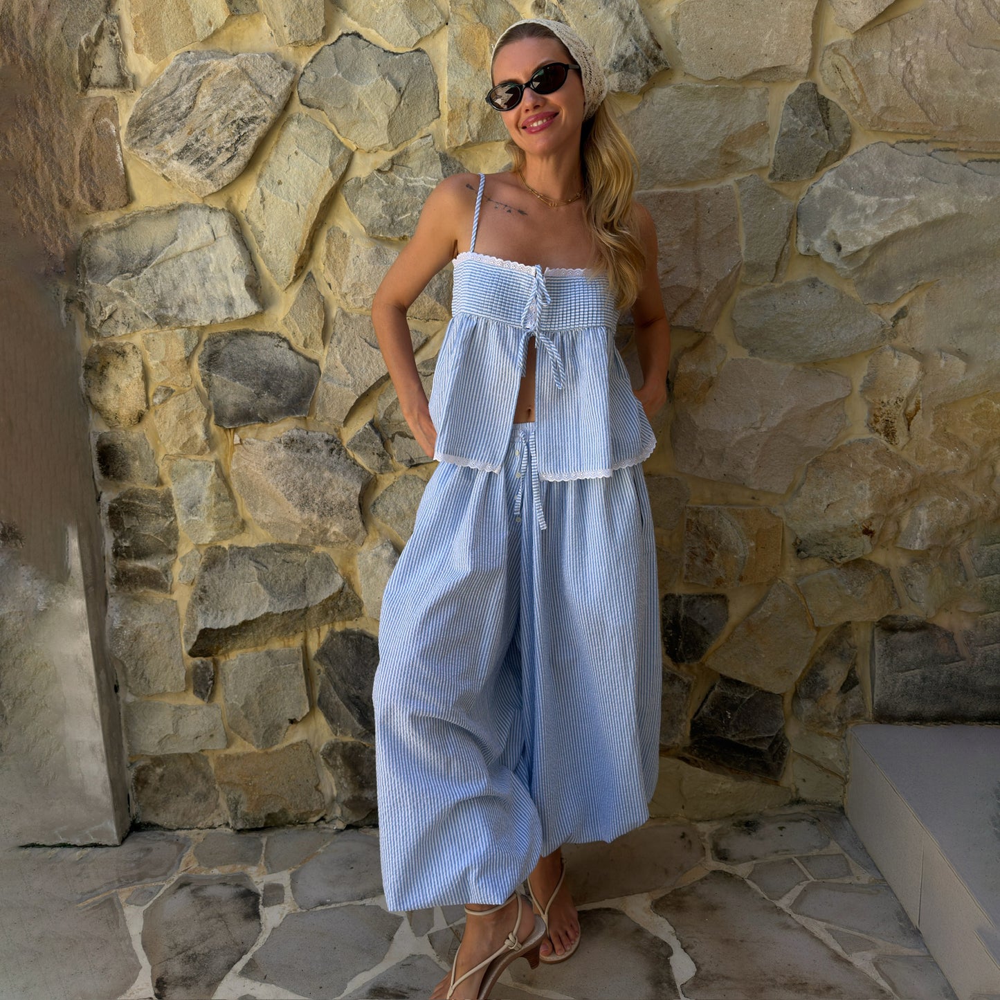 LANA TOP BLUE STRIPE