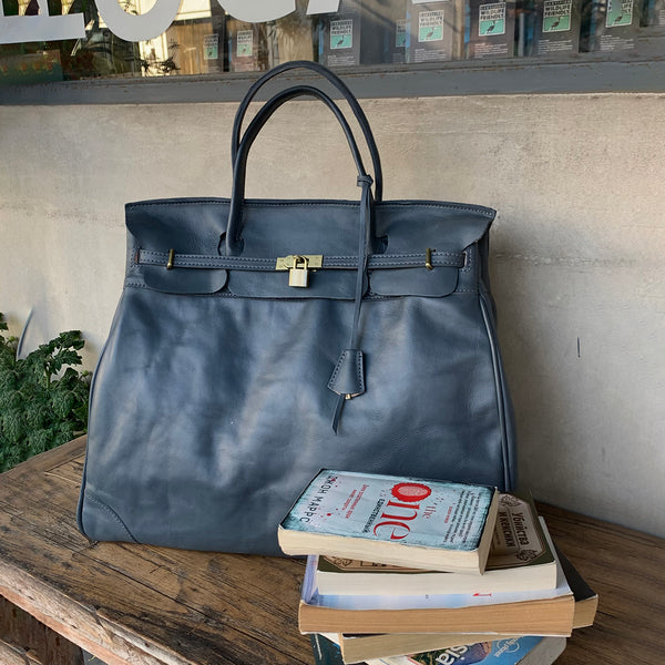Weekender grey blue bag – Curated Indonesia