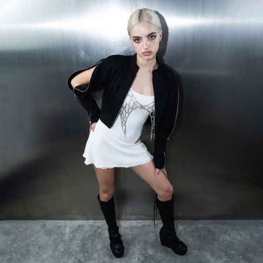BOMBER JACKET LINEN IN BLACK
