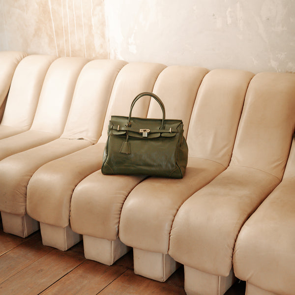 Mini weekender green olive bag – Curated Indonesia