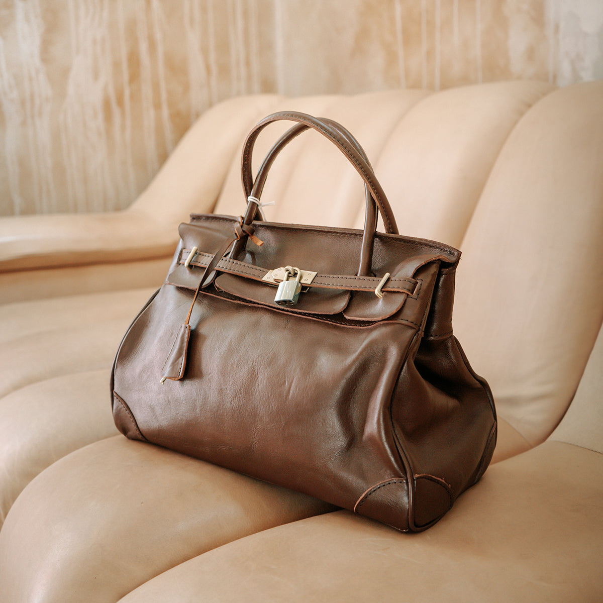 Mini weekender brown bag