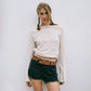 Cotton top with long sleeves Cream