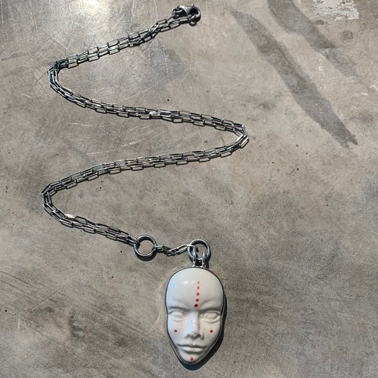 Pride face necklace (silver)