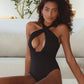 Iliana Swimwear Cross-Over One Piece In Black