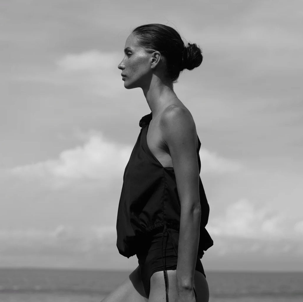 POPLIN TOP IN BLACK